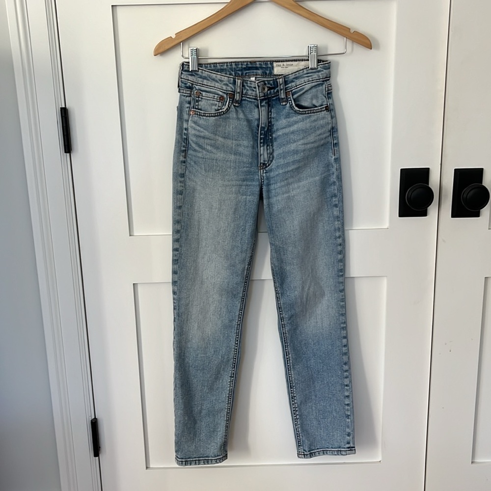Rag and Bone light wash jeans, size 23. Fantastic condition.
